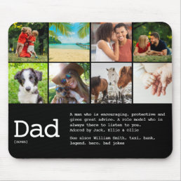 Custom Dad Definition Photo Black And White Mouse Pad