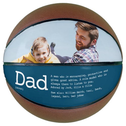 Custom Dad Definition Photo Blue Basketball