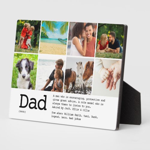 Custom Dad Definition Photo Collage Plaque