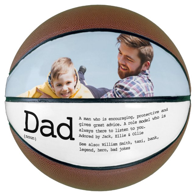 Custom Dad Definition Photo Modern Fun Basketball (Front)