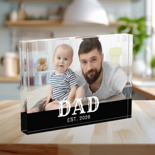 Custom Dad Established Bold Typography Photo Block