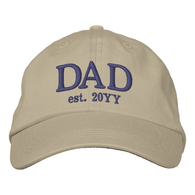 Custom Dad Established New Dad Gift Embroidered Baseball Cap (Front)