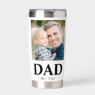 Custom Dad Established Photo Fathers Day Insulated Tumbler