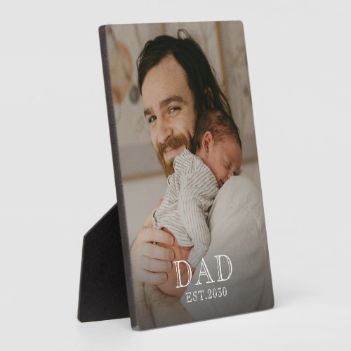 Custom Dad Established Photo  Plaque
