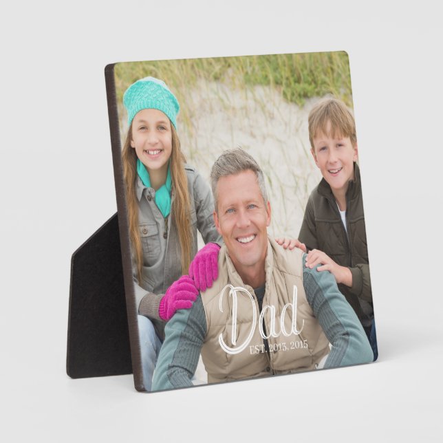 Custom Dad Established Photo Plaque (Front)