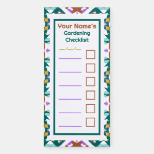 Custom Dad Father Gardening Garden Green Checklist Magnetic Notepad