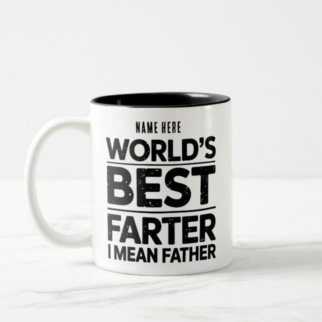 Custom Dad Fathers Day Farter Personalized Mug (Left)