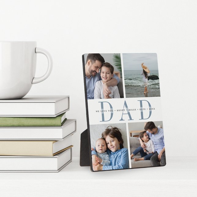 Custom "Dad" Father's Day Kids Photo Collage Plaque (Creator Uploaded)