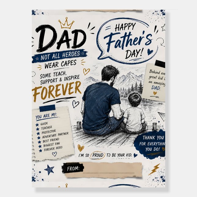 Custom Dad Forever Hero Poster Print (Front)