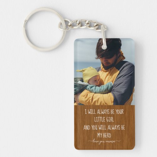 Custom Dad Keychain Modern Photo Fathers Day Gift