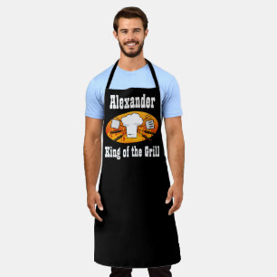 Custom Dad King of Grill BBQ Grilling Fathers Day Apron