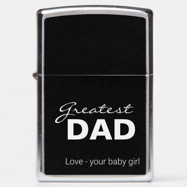 Custom Dad Love Baby Girl Zippo Lighter (Front)