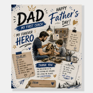 Custom Dad My First Coach Poster