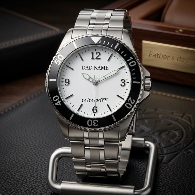 Custom Dad Name and Date Personalized Father’s Day Watch (Creator Uploaded)