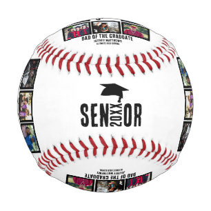 Custom Dad of the Senior graduate 8 Photo Collage Baseball