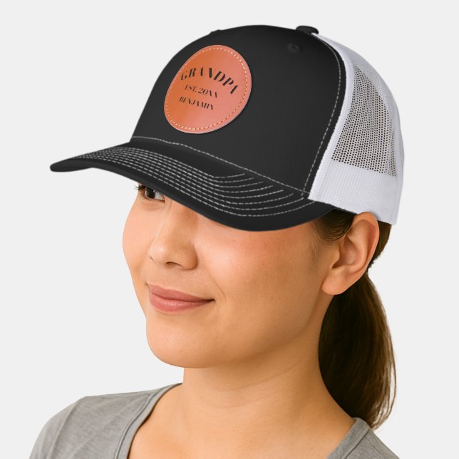 Custom Dad Personalized Father day Leather Patch Hat (Female)