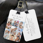 Custom Dad Photo Collage Name Luggage Tag<br><div class="desc">Personalized Best Dad Ever 7 Photo Collage Luggage Tag. Celebrate Dad with this custom luggage tag featuring a heartfelt 7-photo collage. The front showcases his first name at the top in a classic serif font, with "Best Dad Ever" displayed just below in a handwritten script for a personal and loving...</div>