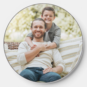 Custom Dad Photo Desk Gift For Him Wireless Charger