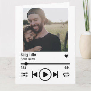 Custom Dad Photo Song Playlist Greeting Card