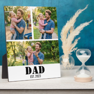 Custom Dad Year Established 3-Picture Photo Plaque