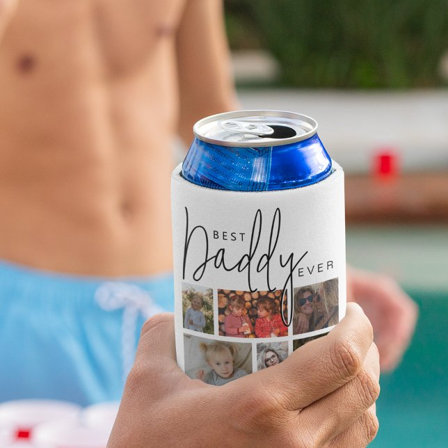 Custom Daddy 12 Photo Collage Can Cooler (Creator Uploaded)