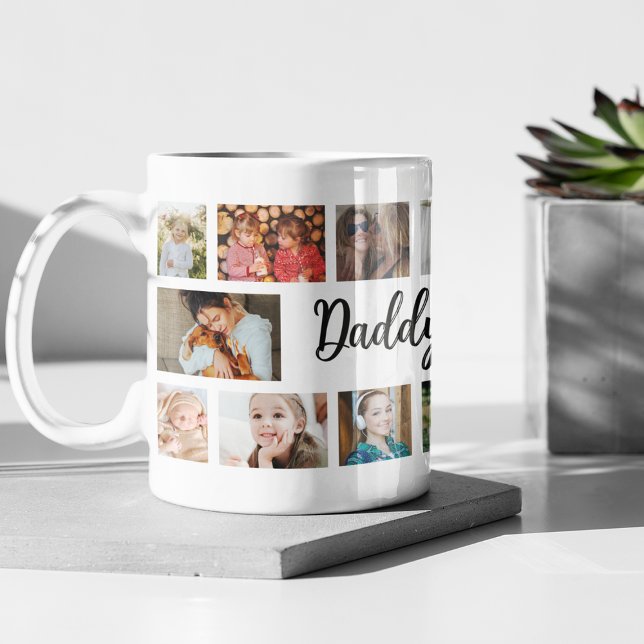 Custom Daddy 18 Photo Collage Coffee Mug (Creator Uploaded)