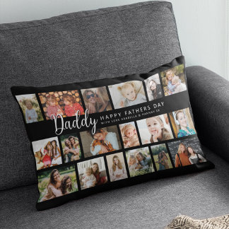 Custom Daddy 18 Photo Collage Lumbar Pillow