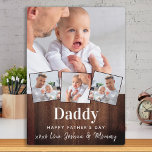 Custom DADDY 4 Photo Collage Rustic Wood Plaque<br><div class="desc">Surprise dad this fathers day with a personalized 4 photo plaque. "DADDY ... Happy Father's DAY" Personalize this dad plaque with favorite photos, message and name.. Visit our collection for the best dad father's day gifts and personalized dad gifts. COPYRIGHT © 2020 Judy Burrows, Black Dog Art - All Rights...</div>