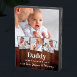 Custom DADDY 4 Photo Collage Rustic Wood Wooden Box Sign<br><div class="desc">Surprise dad this fathers day with a personalized 4 photo plaque. "DADDY ... Happy Father's DAY" Personalize this dad plaque with favorite photos, message and name.. Visit our collection for the best dad father's day gifts and personalized dad gifts. COPYRIGHT © 2020 Judy Burrows, Black Dog Art - All Rights...</div>