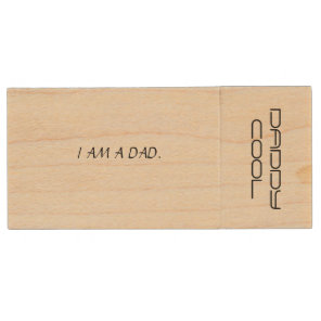 CUSTOM "DADDY COOL" Maple, 8gb, Rectangle FLASH DR Wood USB Flash Drive