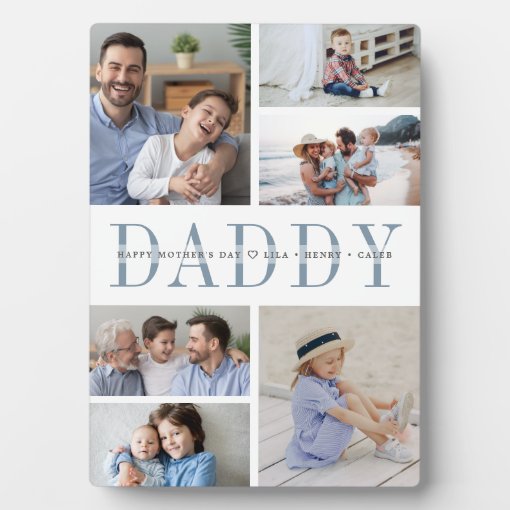 Custom Daddy Father's Day Kids Photo Collage Plaque | Zazzle