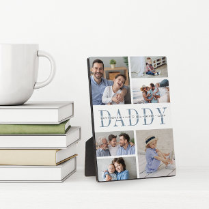 Custom Daddy Father's Day Kids Photo Collage Plaque