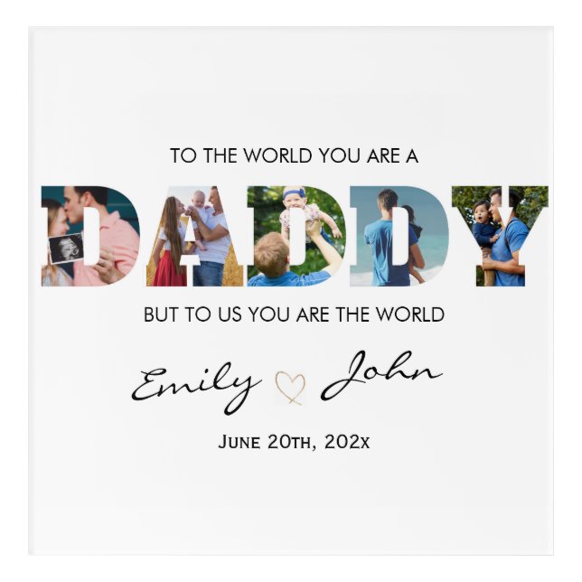  Custom Daddy Father's Day Photo Collage  Acrylic Print (Front)