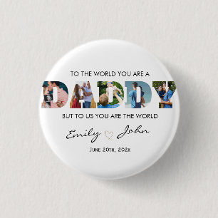 Custom Daddy Father's Day Photo Collage Button