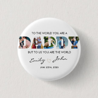 Custom Daddy Father's Day Photo Collage Button
