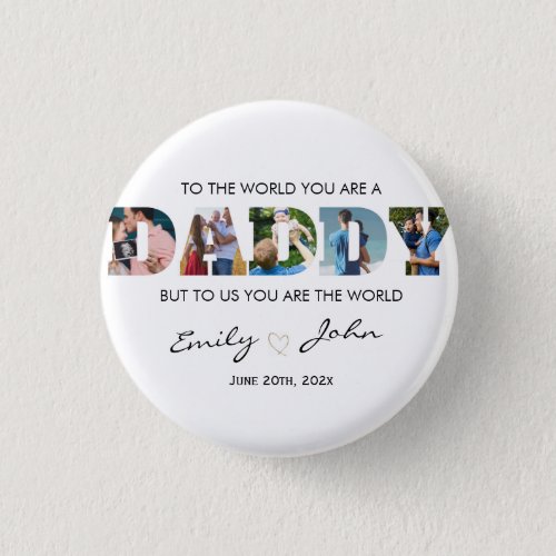  Custom Daddy Fathers Day Photo Collage Button