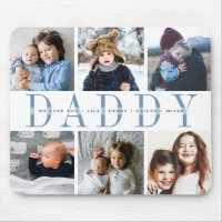 Custom Daddy Father's Day Photo Collage Mouse Pad
