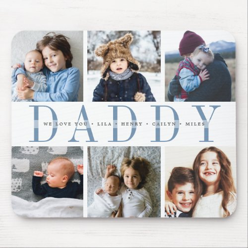 Custom Daddy Fathers Day Photo Collage Mouse Pad