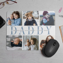 Custom Daddy Father's Day Photo Collage Mouse Pad