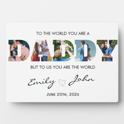  Custom Daddy Fathers Day Photo Collage Plaque