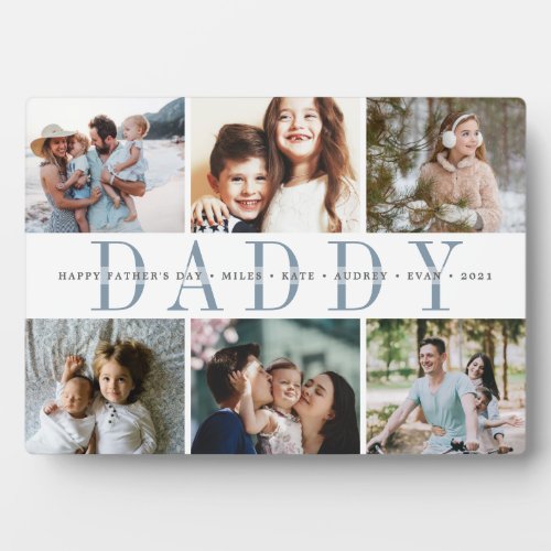 Custom Daddy Fathers Day Photo Collage Plaque
