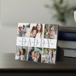 Custom Daddy Father's Day Photo Collage Plaque<br><div class="desc">Create a sweet gift for a beloved dad this Father's Day or at the holidays with this six photo collage plaque. "DADDY" appears in the center in soft blue lettering,  with your custom message and children's names overlaid.</div>