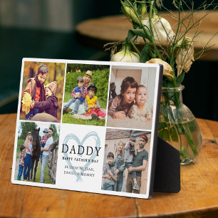 Custom Daddy Happy Father's Day Cute Photo Collage Plaque