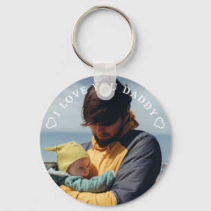 Custom Daddy Keychain, I Love You Daddy Photo Keyc Keychain