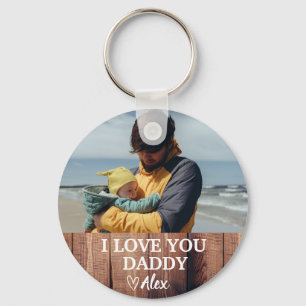Custom Daddy Keychain, I Love You Daddy Photo Keychain