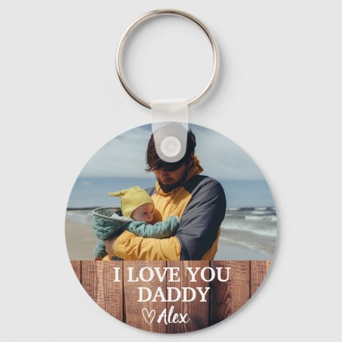 Custom Daddy Keychain I Love You Daddy Photo Keychain