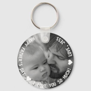 Custom Daddy Keychain, I Love You Daddy Photo Keychain