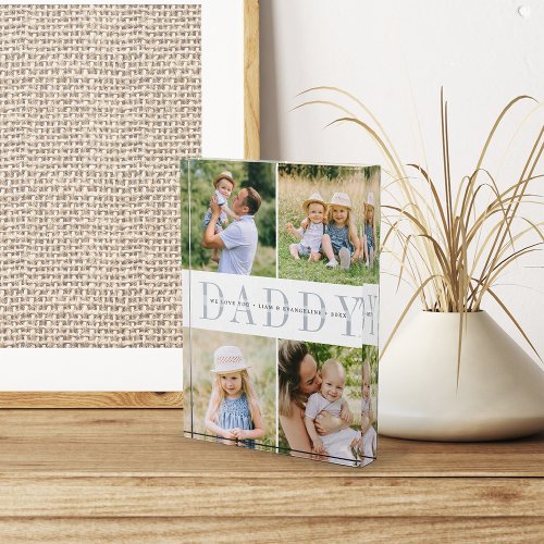 Custom Daddy Kids Photo Block