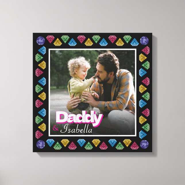 Custom Daddy & Me Photo Keepsake – Personalized  Canvas Print (Front)