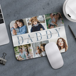 Custom Daddy Photo Collage &amp; Kids Names Mouse Pad